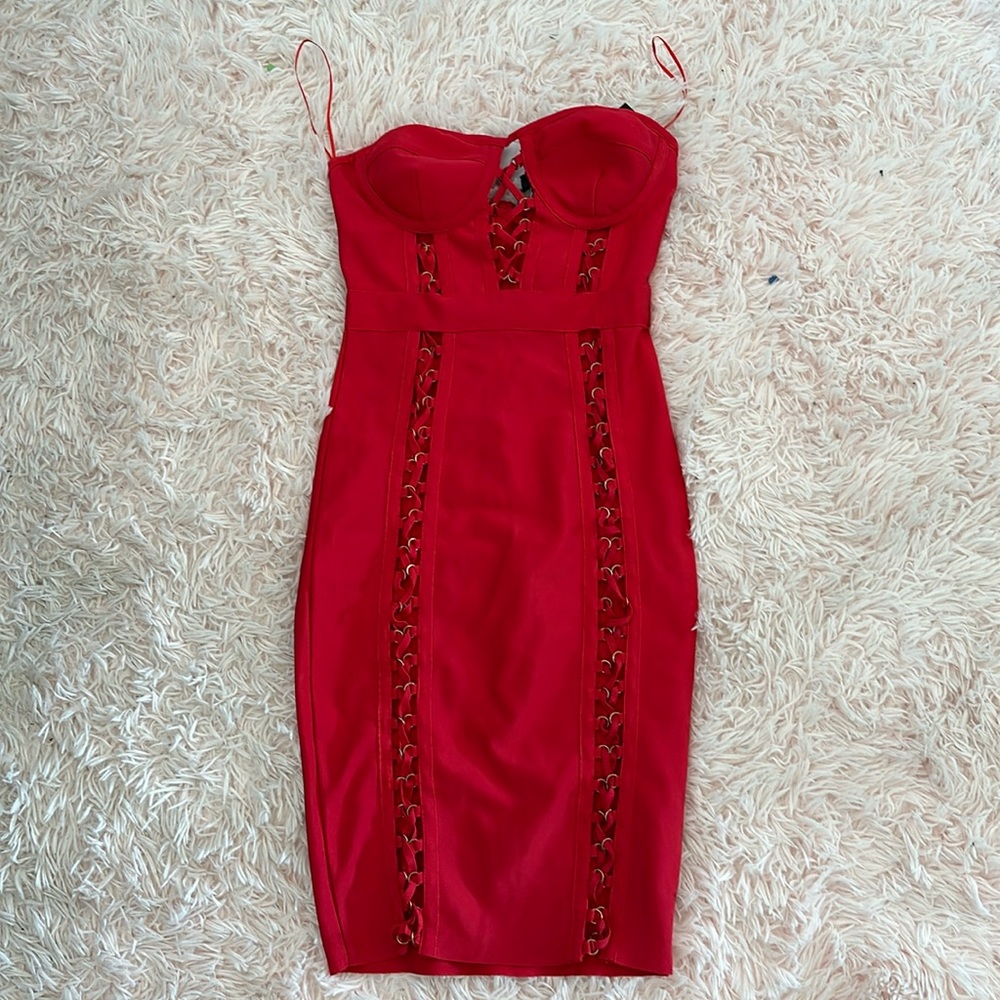 Sneaking out bandage midi dress